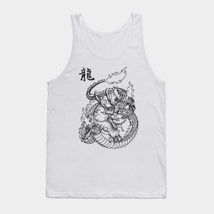 Long Wang Oriental Dragon BLK Tank Top